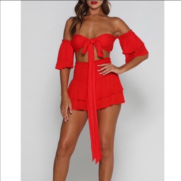 Meshki Dresses & Skirts - Meshki Etta red two piece set